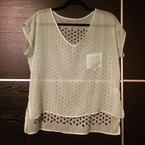 See through mint top