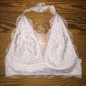 White Lace Halter Bralette