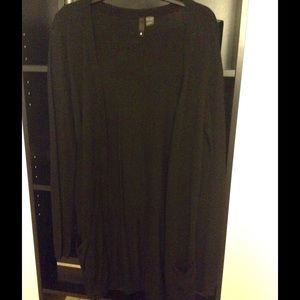 Black tunic length cardigan