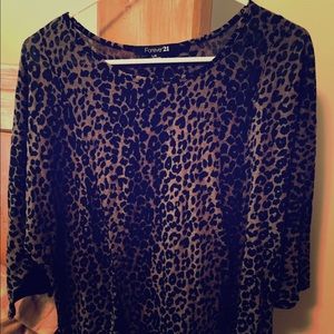 Adorable cheetah 3 quarter length shirt