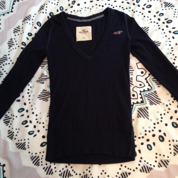 Hollister Navy V-Neck Sweater