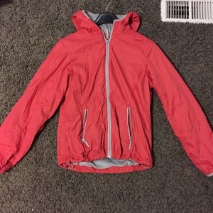 Red rain jacket