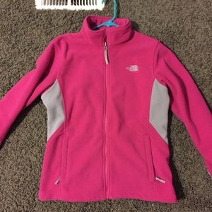 Pink Fuzzy Northface Jacket