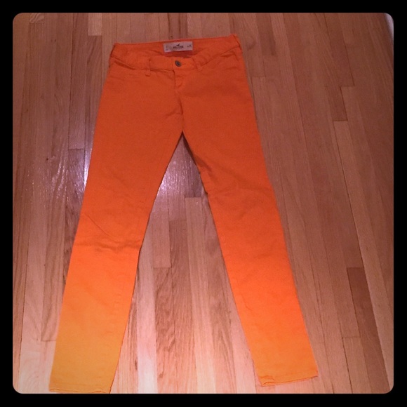 Bright orange jeans
