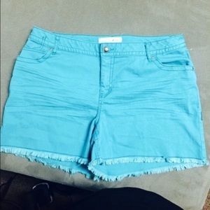 Blue denim shorts