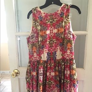 Floral dress with zipper back.