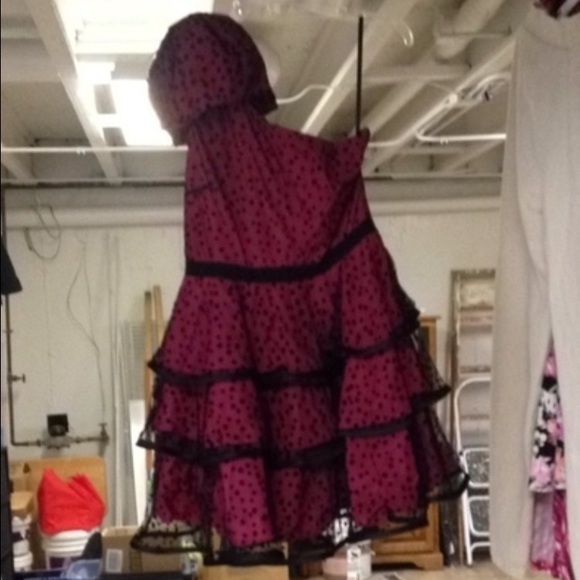 Magenta Polka Dot Formal Dress