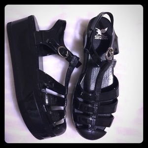 Black Jelly Platform Shoes