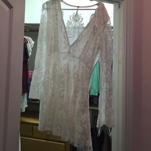 Repost- free people long sleeve white dress