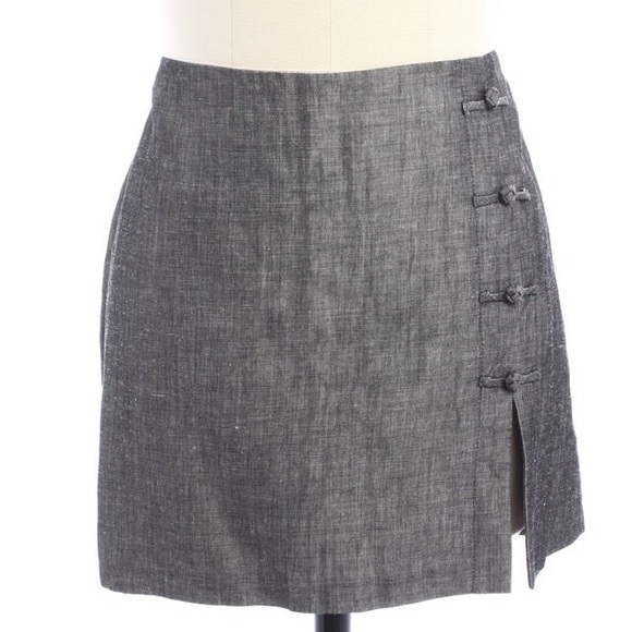 LAUNDRY by Shelli Segal grey braided knot skirt