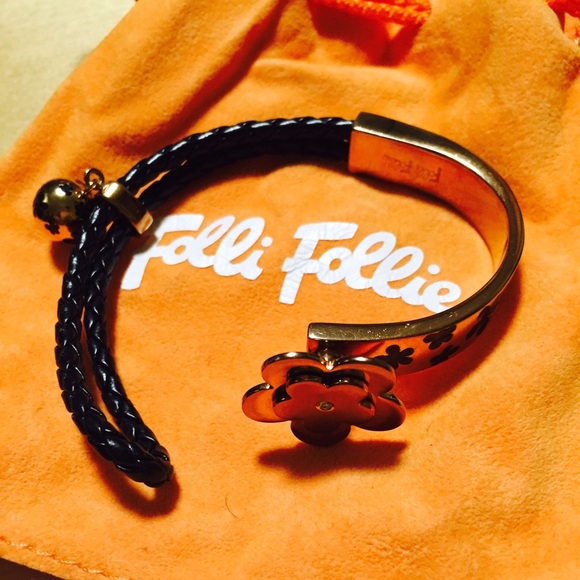 Folli Follie flower ball leather bangle 💗💗💗