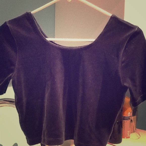 Velvet crop top (blue velvet)