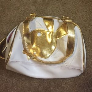Little white and gold playboy handbag