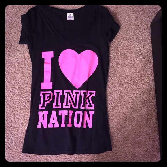 Victoria's Secret pink black t-shirt