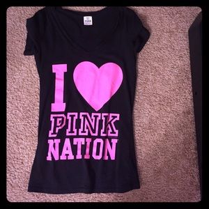 Victoria's Secret pink black t-shirt