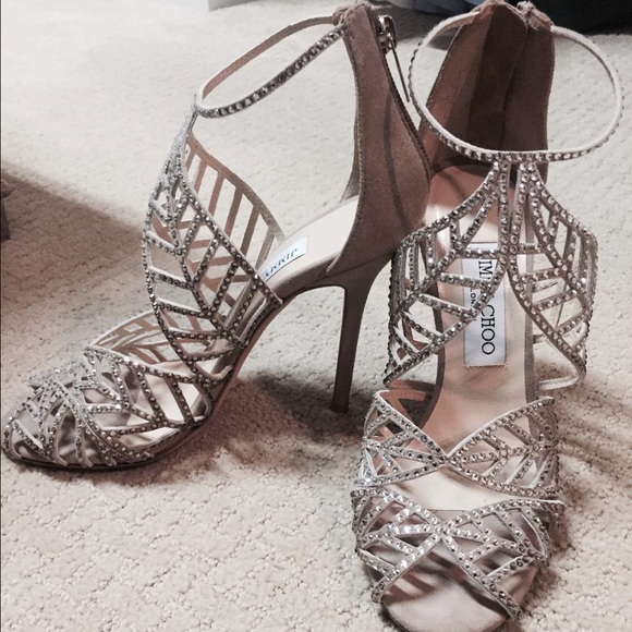 JIMMY CHOO Gorgeous Swarovski Crystal heels size 6.5 EUC worn once - Picture 2 of 3