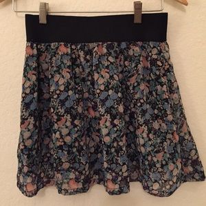 Floral blue flowy skirt