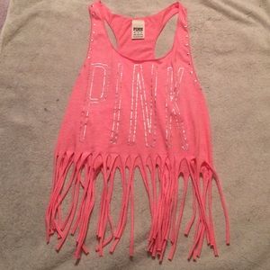 VS Pink fringe crop top