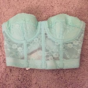 Mint blue lace bustier
