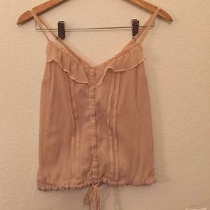Pale pink chiffon X back top