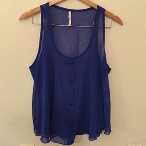Navy blue chiffon top