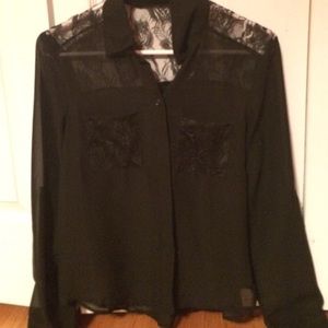 Black lace blouse