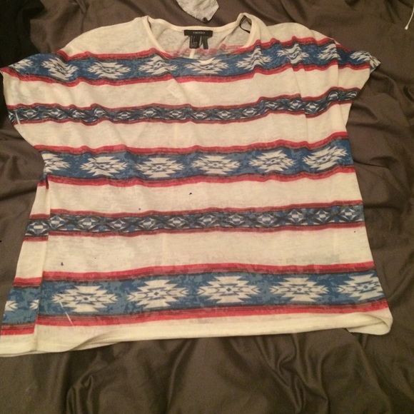 Never worn red white and blue f21 top