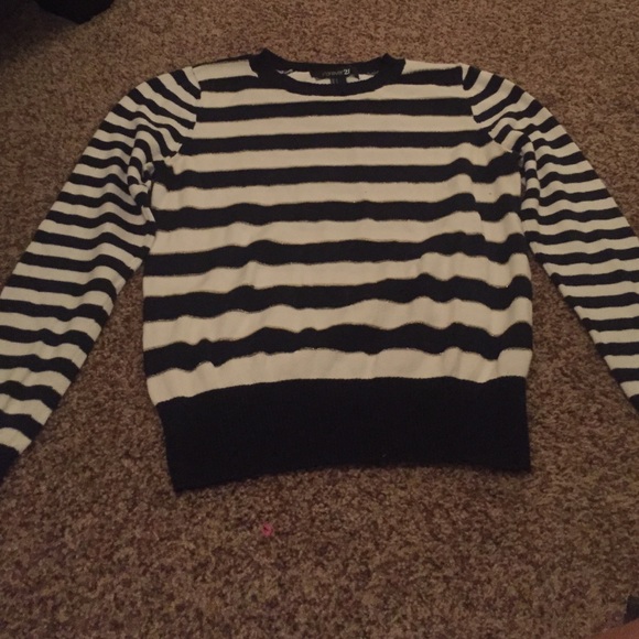 Navy and white sweater