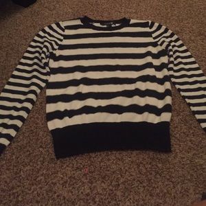 Navy and white sweater