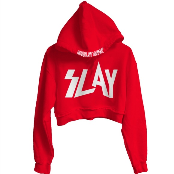 Slay Crop Top Hoodie - Picture 1 of 1
