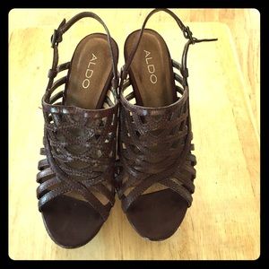 Brown ALDO wedge sandals