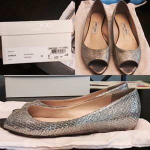 Jimmy Choo peep toe flats