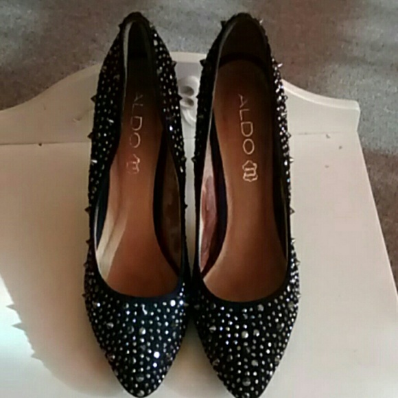 Black spike heel