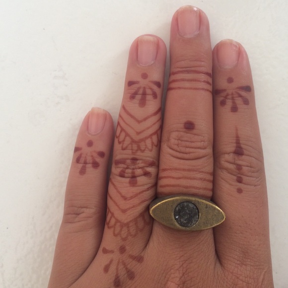 black Druzy all seeing eye ring