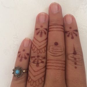 tiny turquoise sun burst ring