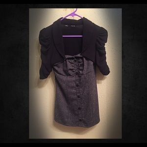 Business Style Black and Grey Top