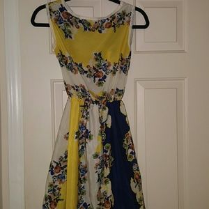 Yellow and Navy Blue Sundress