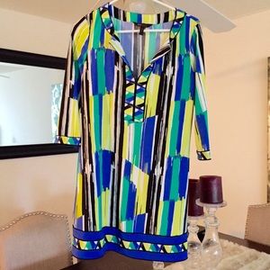 BCBG MaxAzria dress multicolor blue green dress XS