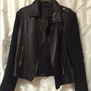 French connection mixed leather jacket