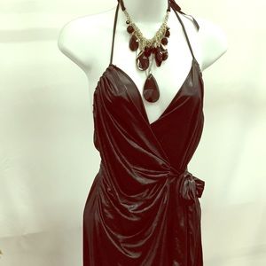 Poleci Wet Look Wrap Dress Size 1🔥🔥🔥 LBD