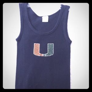 University of Miami rinestone U tank.