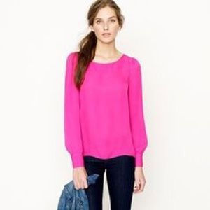 J. Crew "Talitha" Blouse in Neon Pink