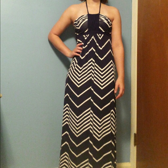 Floor length summer dress.