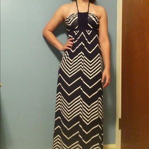 Floor length summer dress.