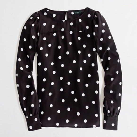 J. Crew "Talitha" Blouse in Black White Dot