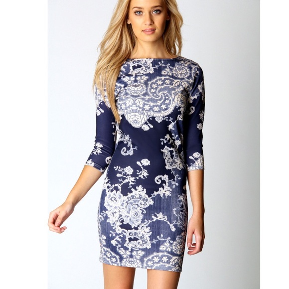 Blue and White Dress