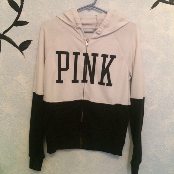 VS PINK black and white zip up