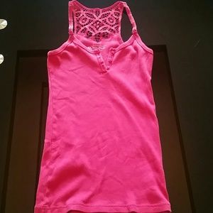 VS Pink Crocheted Tank