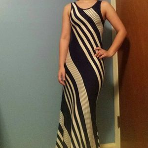 White and blue dress