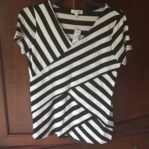 Black and white striped top
